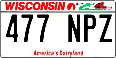 WI license plate 477NPZ