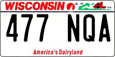 WI license plate 477NQA