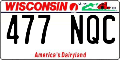 WI license plate 477NQC