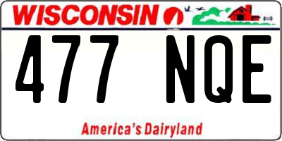 WI license plate 477NQE