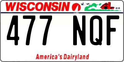 WI license plate 477NQF
