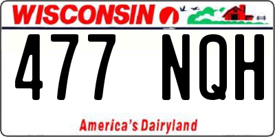 WI license plate 477NQH