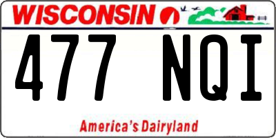 WI license plate 477NQI