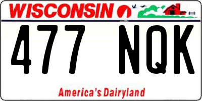 WI license plate 477NQK