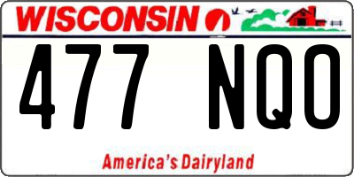 WI license plate 477NQO