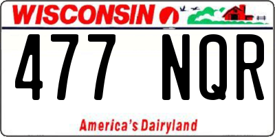 WI license plate 477NQR