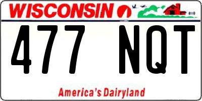 WI license plate 477NQT