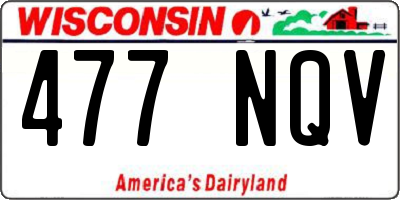 WI license plate 477NQV