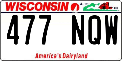 WI license plate 477NQW