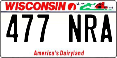 WI license plate 477NRA