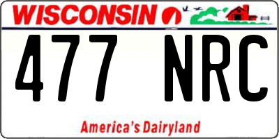 WI license plate 477NRC