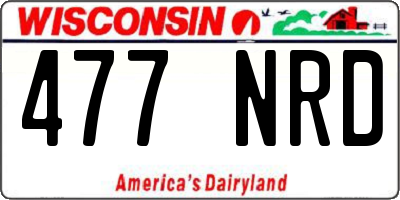 WI license plate 477NRD