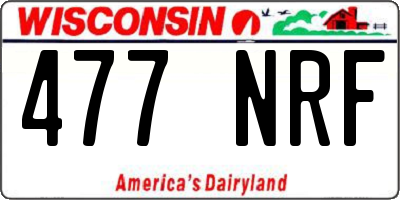WI license plate 477NRF