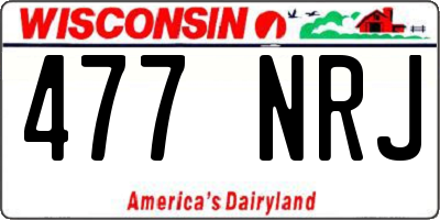 WI license plate 477NRJ