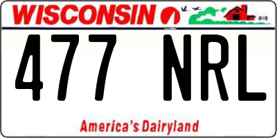 WI license plate 477NRL