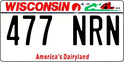 WI license plate 477NRN