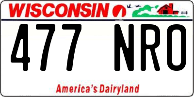 WI license plate 477NRO
