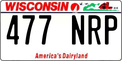 WI license plate 477NRP