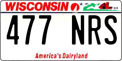 WI license plate 477NRS