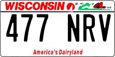WI license plate 477NRV