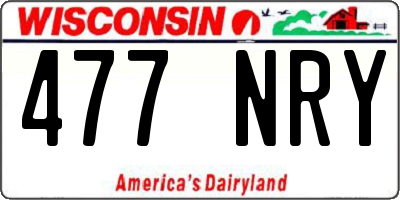 WI license plate 477NRY