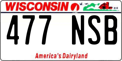WI license plate 477NSB