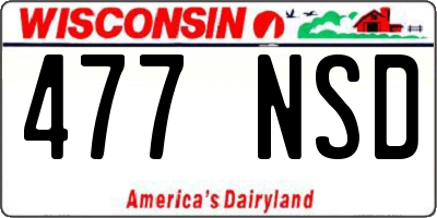 WI license plate 477NSD