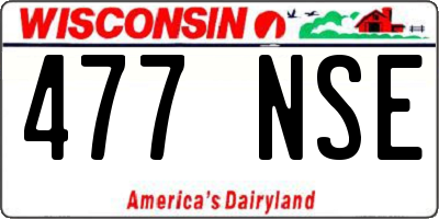 WI license plate 477NSE