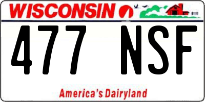 WI license plate 477NSF