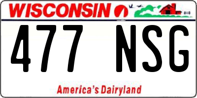 WI license plate 477NSG