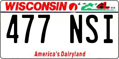 WI license plate 477NSI