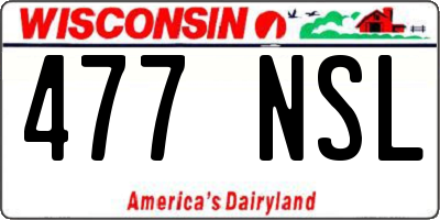 WI license plate 477NSL