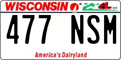 WI license plate 477NSM