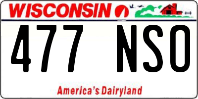 WI license plate 477NSO
