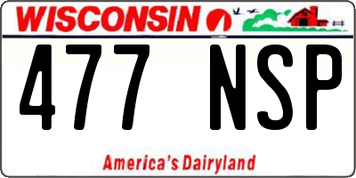 WI license plate 477NSP