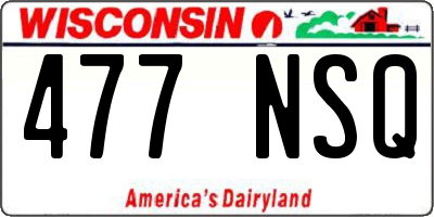 WI license plate 477NSQ