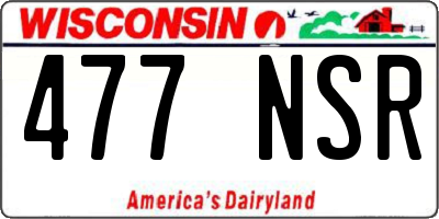 WI license plate 477NSR