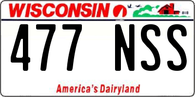WI license plate 477NSS