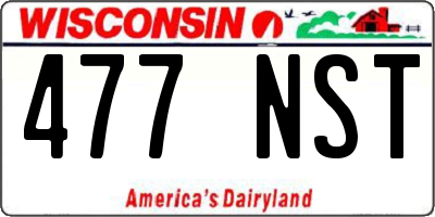 WI license plate 477NST