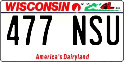 WI license plate 477NSU