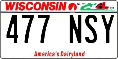 WI license plate 477NSY