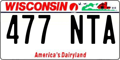 WI license plate 477NTA