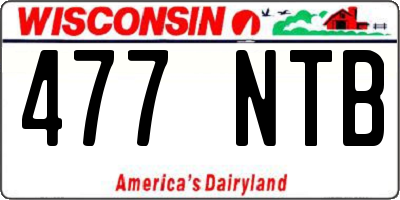 WI license plate 477NTB
