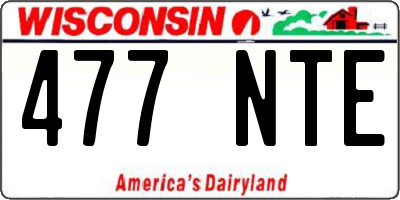 WI license plate 477NTE
