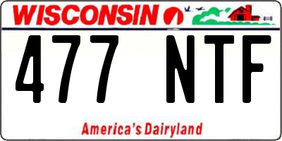 WI license plate 477NTF