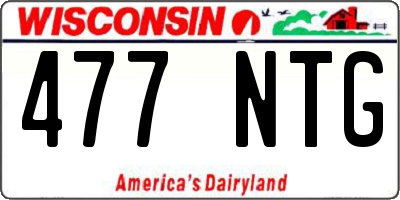 WI license plate 477NTG