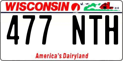 WI license plate 477NTH