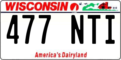 WI license plate 477NTI