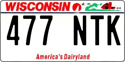 WI license plate 477NTK