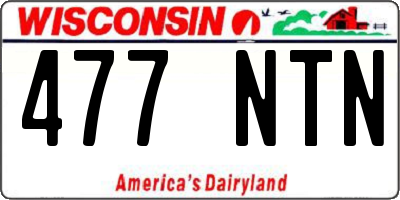 WI license plate 477NTN